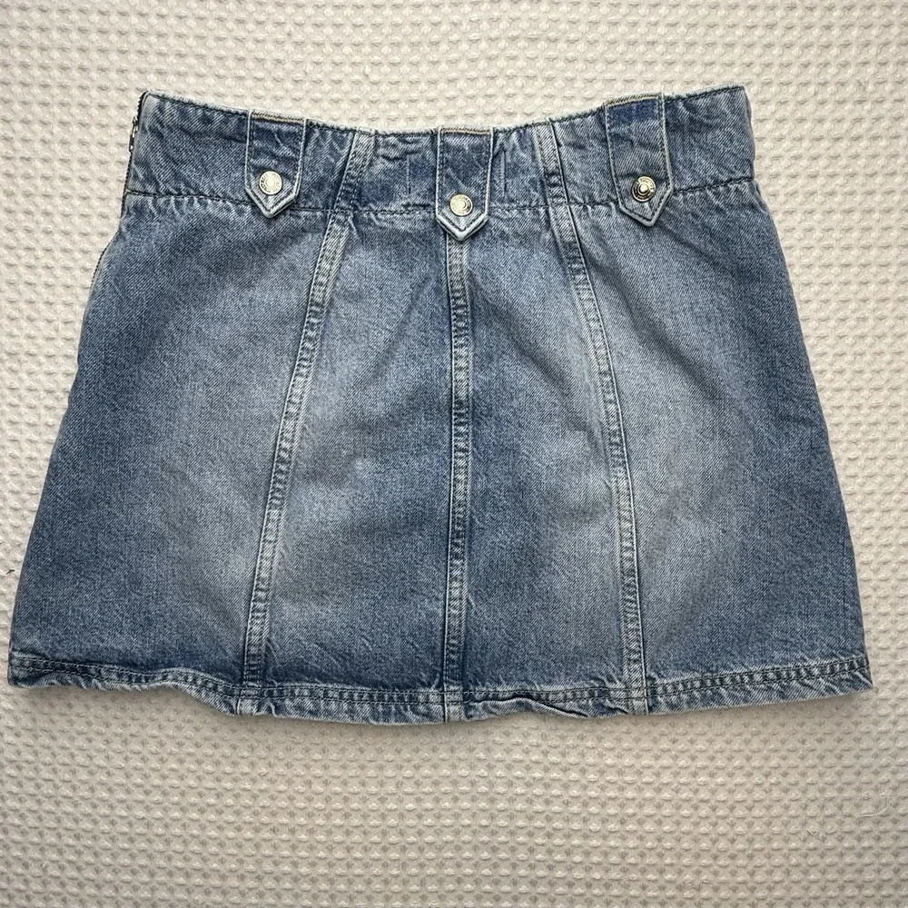 Free People We the Free Runaway Denim Jean Mini Skirt Button Details Women's 27
